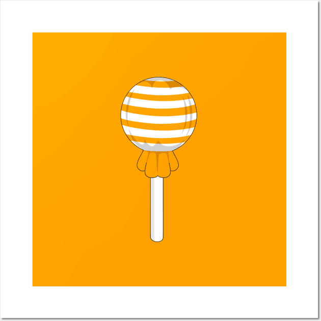 Orange stripe lollipop Wall Art by MickeyEdwards